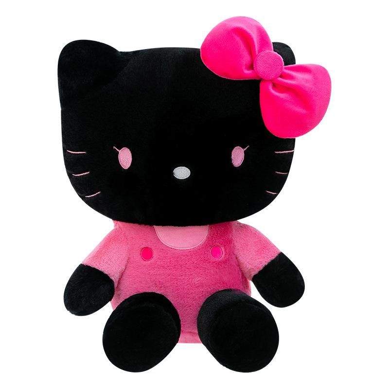 Black Pink Hello Kitty Plush Toy Fluffy Sofa Cushion - Room Decor Desktop Ornament & Companion Sleep Soothing Doll Gift