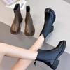 British Style Retro Martin Boots Women's Autumn and Winter 2025 New Rear Zipper Short Boots Versatile Thick-soled Elastic Thin Boots