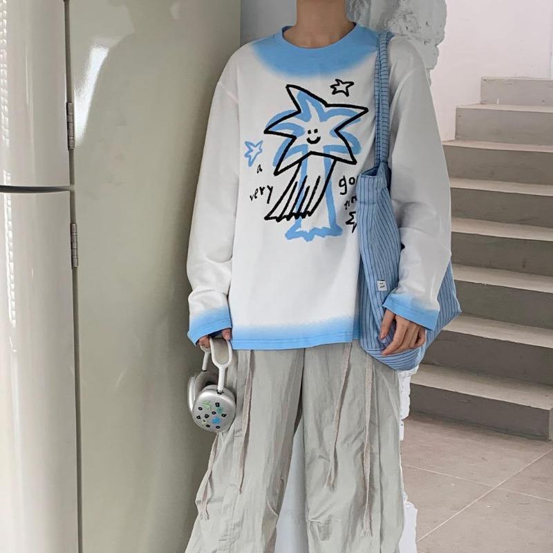 2KWEIRD Harajuku Kawaii Sweatshirts Women Oversize Cute Anime Graphic Pullovers Star Girl Y2k Japanese Fashion Female Streetwear