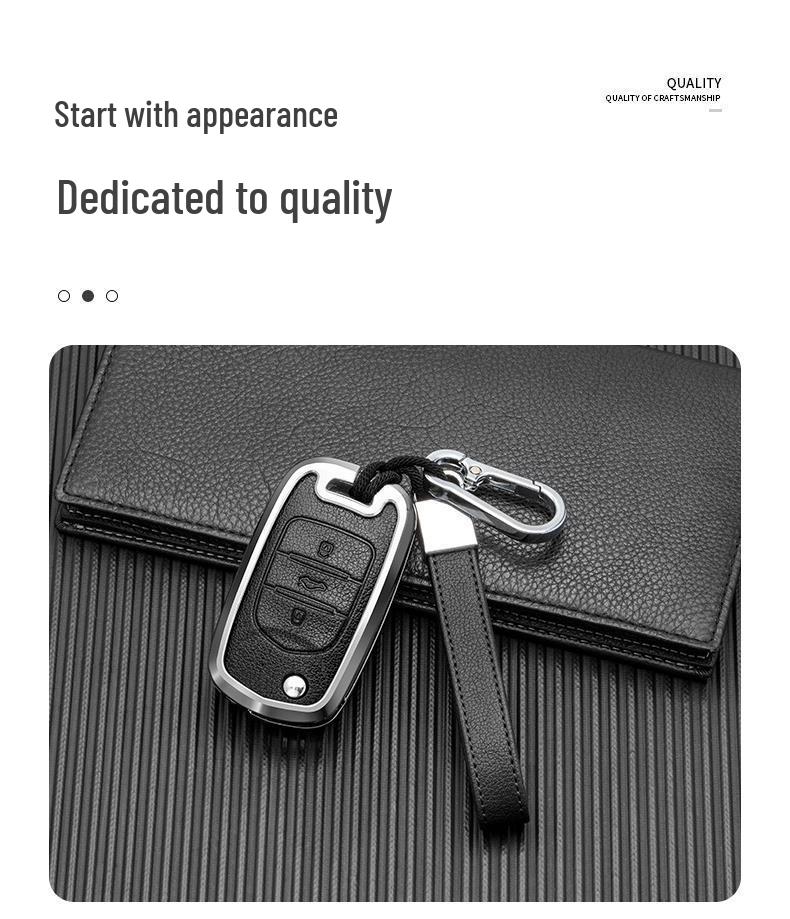 2022 Wuling Hongguang MINIEV Nyckelfodral i Legering och Läder: Fulltäckande dubbelsidigt metallskal med spänne