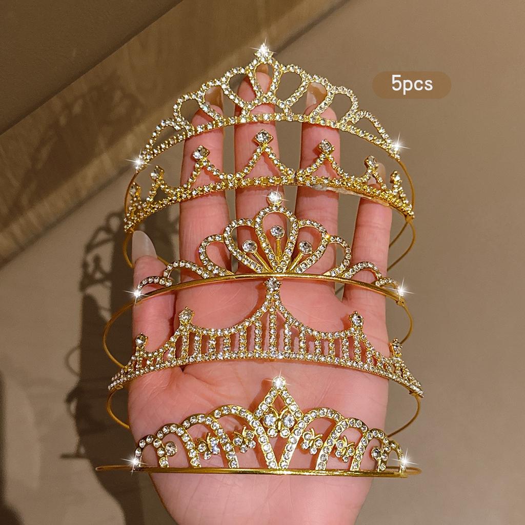 5 Fashionable and Versatile Temperament Sweet Golden Crown Headbands Suitable for Daily Hair Accessories