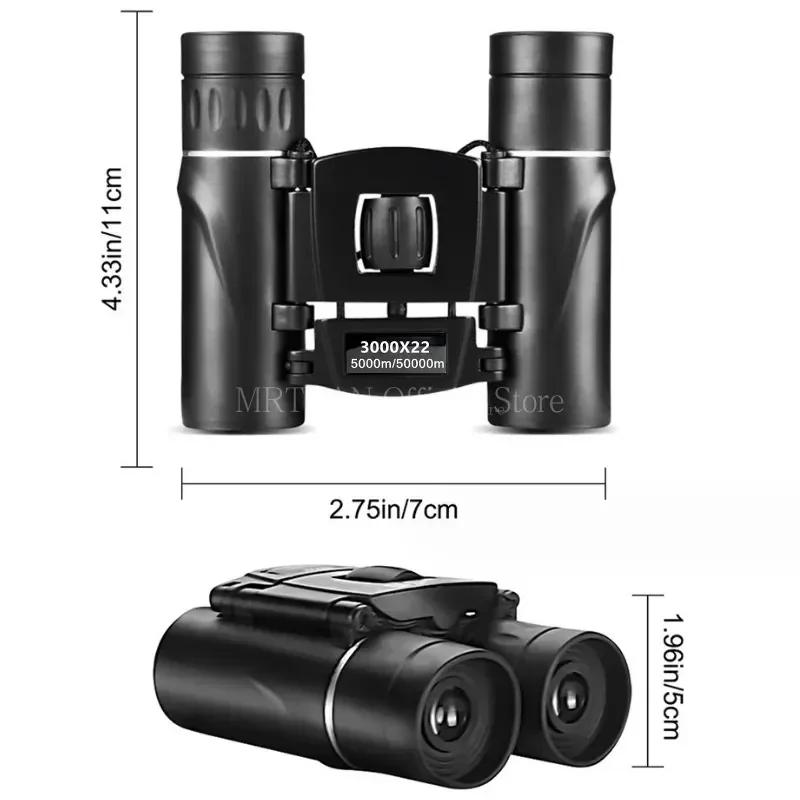 3000X22 Powerful Binoculars Long Range BAK4 Telescope HD Portable Folding Low Light Monocular For Outdoor Hunting Camping