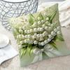 1pc, Short Plush Pillowcase 45.72X45.72Cm, Soft And Smooth Texture Polyester Short Pile Fabric, Single-Sided Printing, Minimalist Style Lily Bouquet P