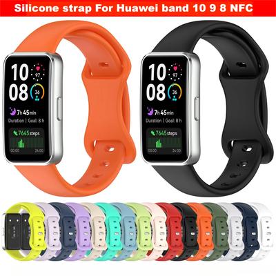 Correa de silicona Para Huawei band 10 9 8 NFC correa de reloj Para Huawei band10 9 8 NFC accesorios de la funda de la correa Huawei band 9 Correa deportiva