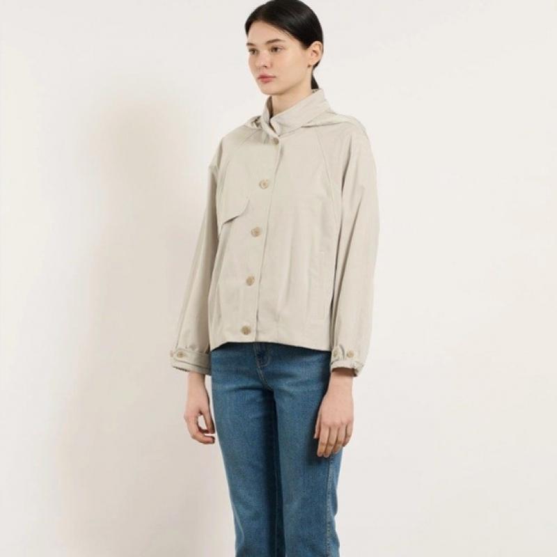 BCBG Hooded Button Windbreaker Jumper B5m3r105