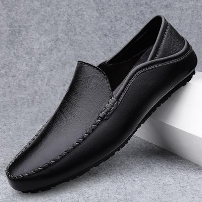 Leather Penny Loafers Slippers Men Moccasins Large Size 46 Luxury Mens Casual Shoes Half Shoes Slip On Flats Male Driving Shoes