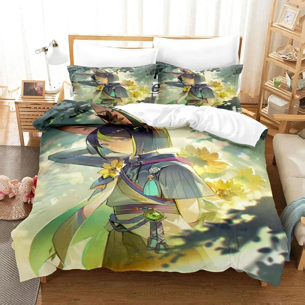 Kawaii Genshin Impact Tighnari Duvet Cover for Boys Bedroom Single Twin Full Queen King Size  Quilt Cover Pillowcase
