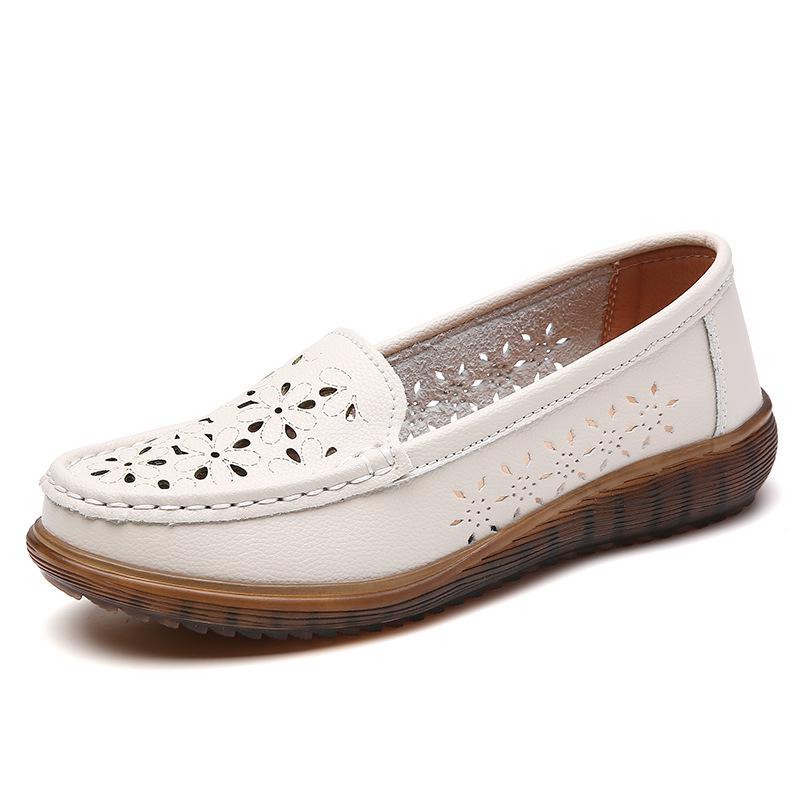 Women s Casual Mid-Heel Wedge Platform Shoes - Anti-Slip Leather for Spring/Autumn 41