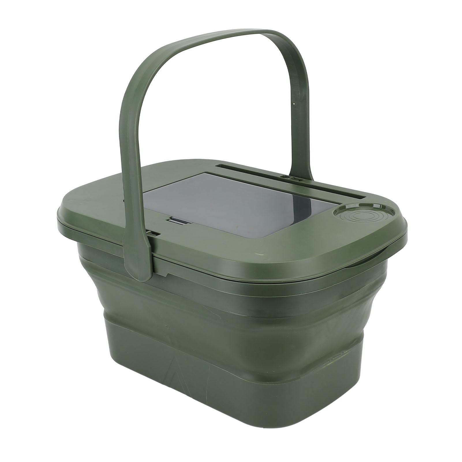 

Складная корзина для хранения для кемпинга, большая вместимость, портативный складной ящик для хранения для улицы для пикника, барбекю зелёный