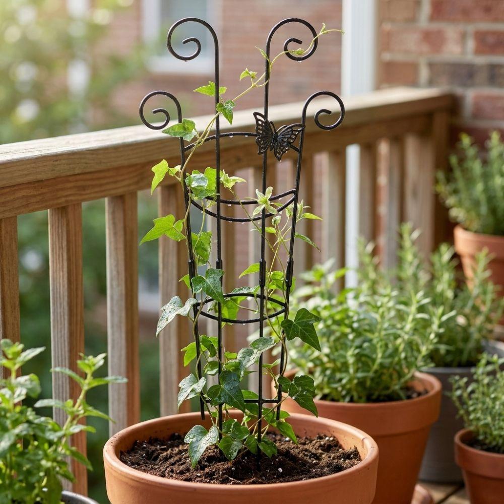 Butterfly Shaped Plant Climbing Trellis Strong Load Bearing Plastic Flower Pot Bracket Rust-Resistant Thickened