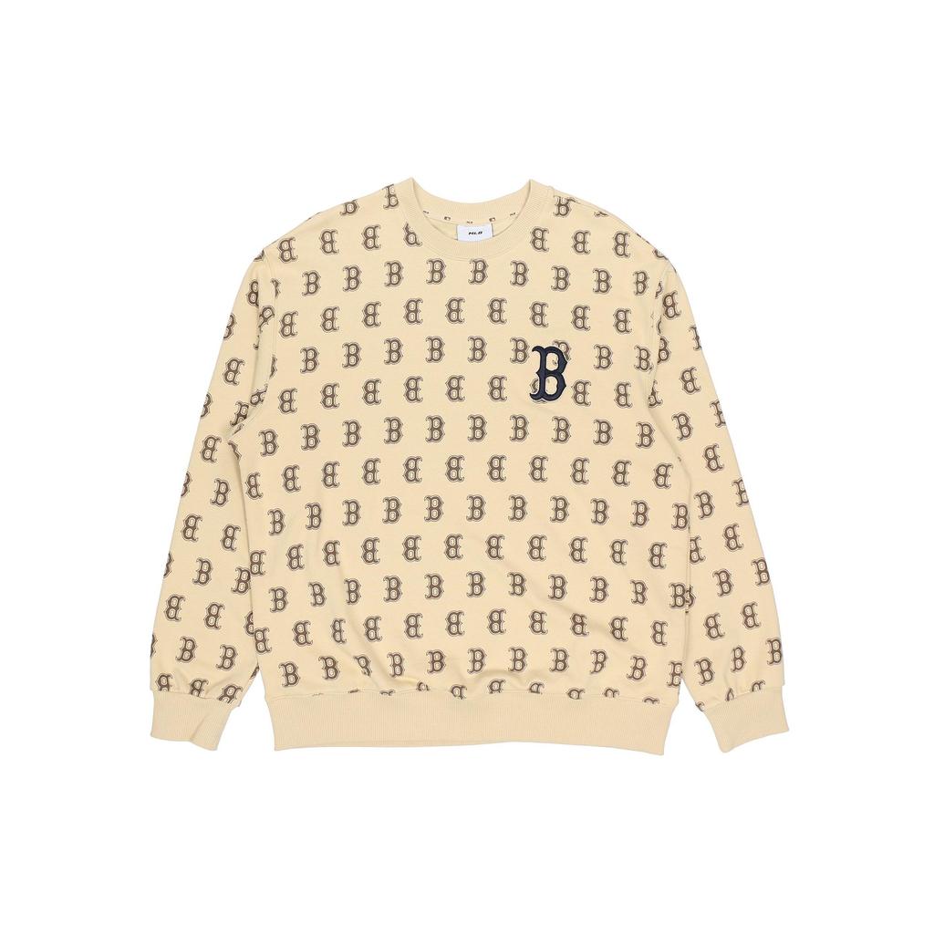 MLB Sweatshirts Unisex Beige Crew Neck Moderate Regular 3AMTM0614-43BGS