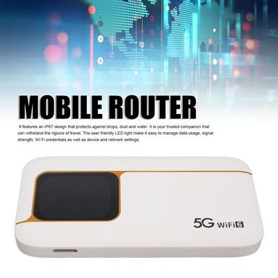 5G WiFi 6 Mobilt Hotspot 7100mAh Bærbar Router med 2,01 Tommer Touchskærm Understøtter 16 Enheder SIM-kortplads