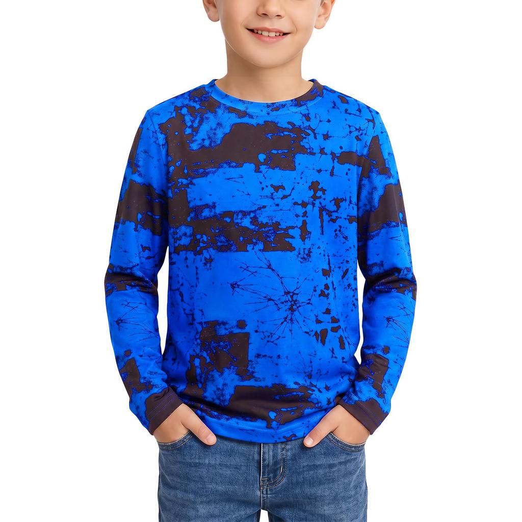Boys and Girls Camouflage Print Neck Pullover Shirt for Casual and Athletic Wear