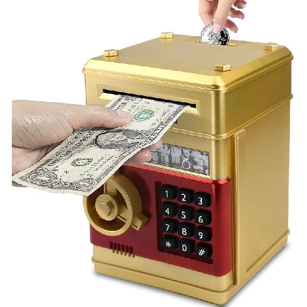 Piggy Bank for Kids, ATM Electronic Password Cash Coin Bank, Money Saving Box for Kids, Boys Girls Birthday Gift (New Rose Gold)