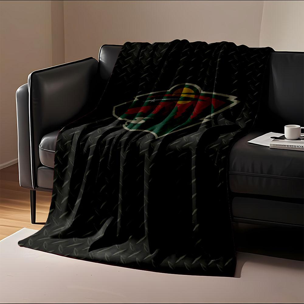 Wild Nature Logo On Dark Patterned Background Print Blanket Soft and Cozy Perfect for the Living Room Bed Sofa or a Nap,gift