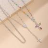Minimalist Design Colorful Crystal Necklace Colorful Crystals Ins Style Necklace  Daily Wear