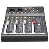 4 Channel Mixer Mini Professional Live Studio Audio Mixer USB Mixing Console DJ Stage KTV black/silver 48V 23.6*19.3cm