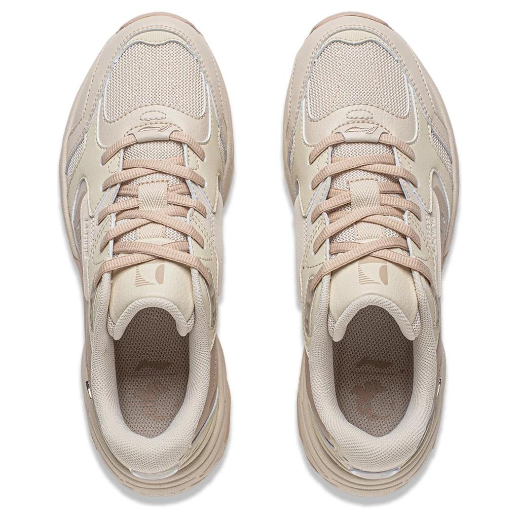 Li Ning Tiger Whale Non-Slip Low-Top Casual Shoes Women Sneaker Beige AGCU030-2