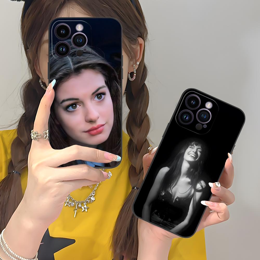 Anne Hathaway Mobile Phone Case for iPhone 17 16 15 14 13 12 11 X XR XS 8 7 Air Pro Max Plus Mini Colorful Cover Luxury Cover