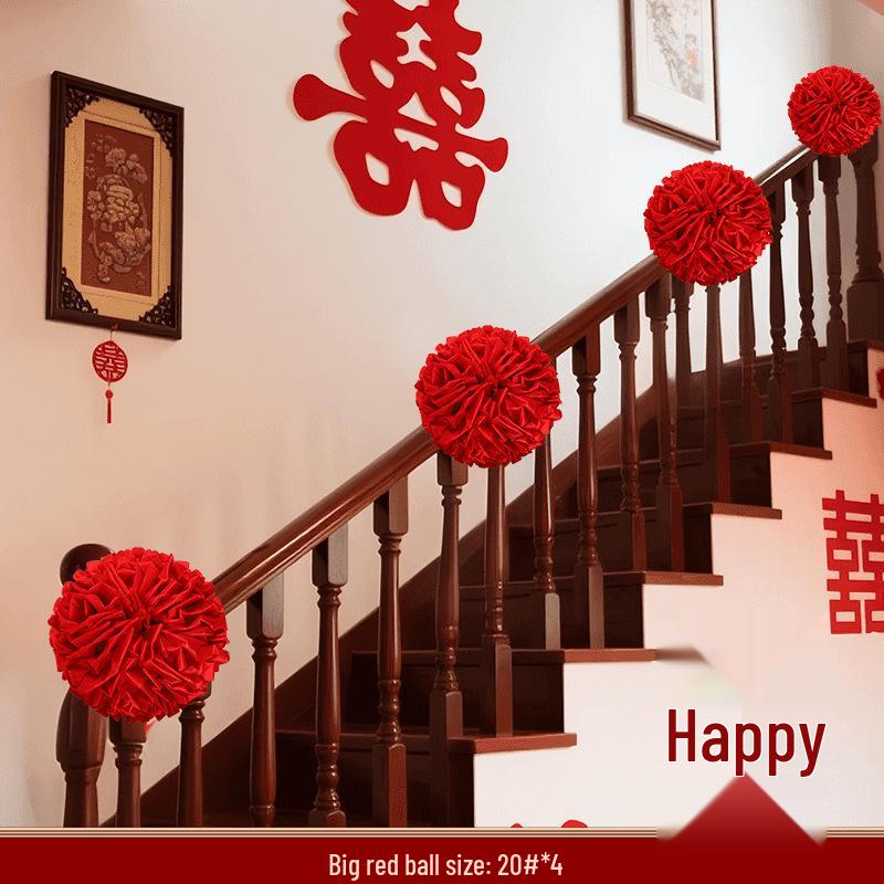 Large Red Hydrangea Wedding Decoration Set for Stairs and Rooms