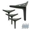 Set of 4 Furniture Legs Anchor Elegant, Black Matte, Height 15 Cm