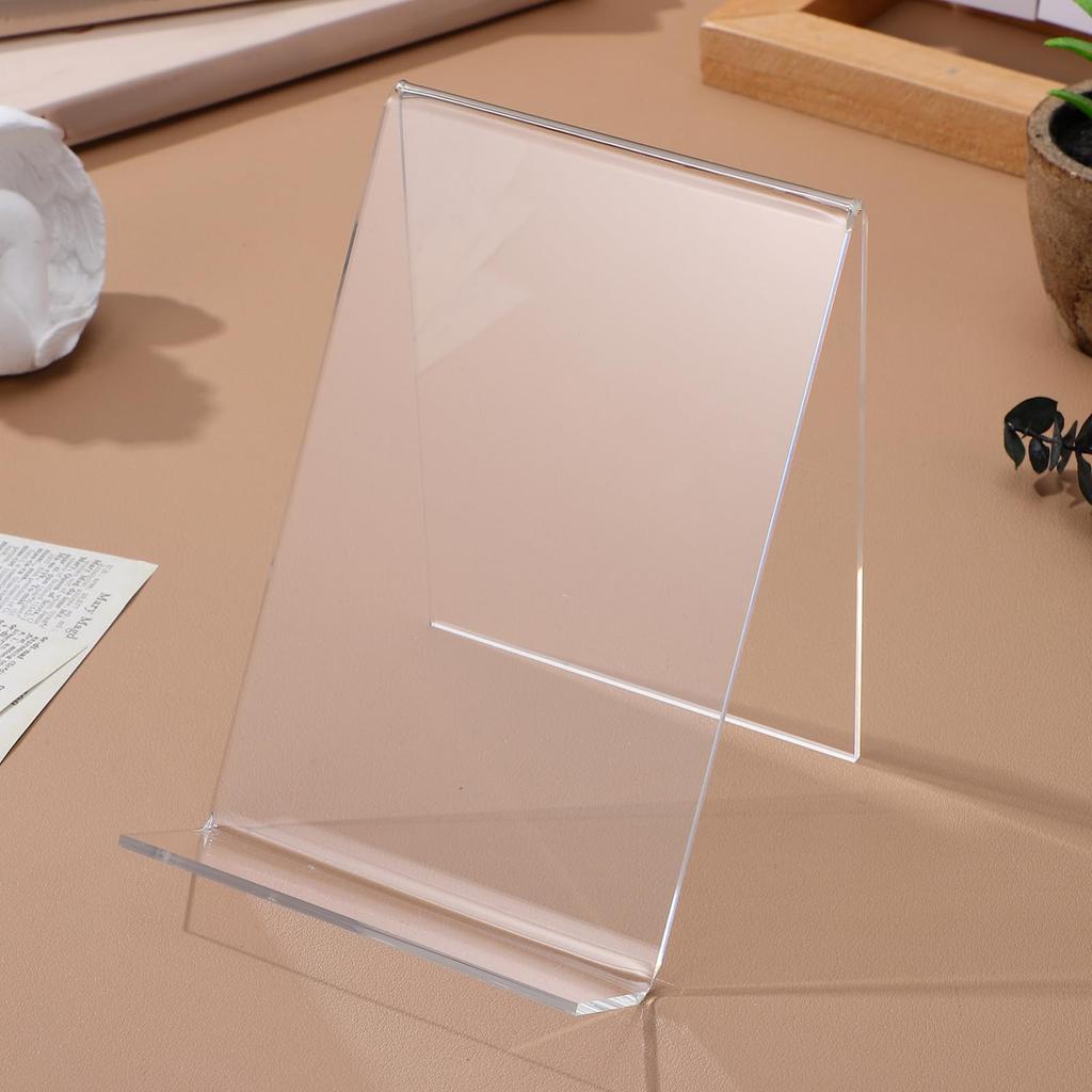 STOBOK Acrylic Stands, Display Stands, 6-Piece Tabletop Display Stand, Book Stand, Record Stand, Bookshelf, Clear Acrylic Base, Display Shelf