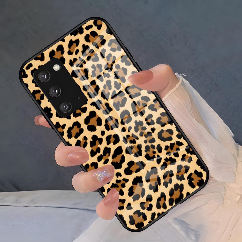 Luxurious Leopard Print Phone Case For Samsung S26 S25 Plus S20 S20 Plus S22 Ultra S23 FE S21 Plus S21 Ultra Glass Cover