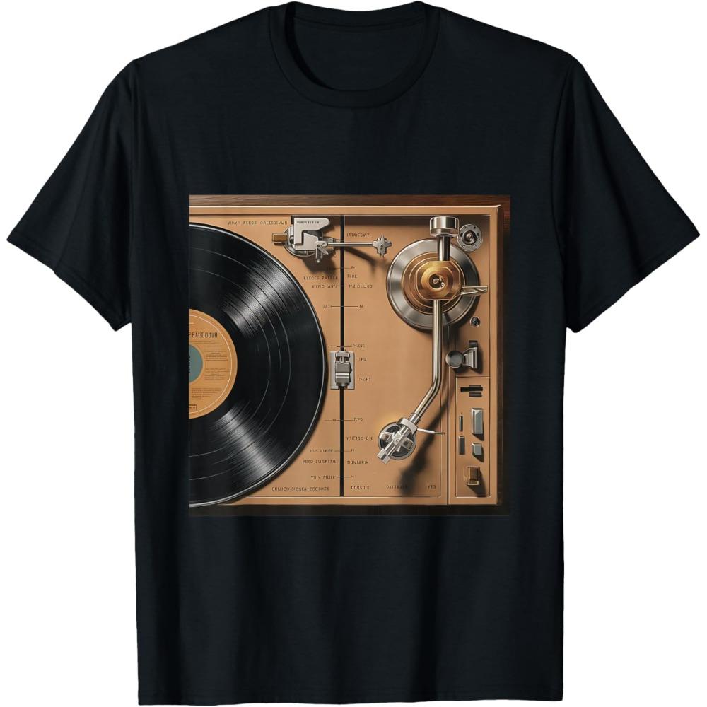 Old School Hip Hop Vinyl Record Turntable Anatomy TShirt Oversized T Shirt Anime Clothes Harajuku Unisex Clothing