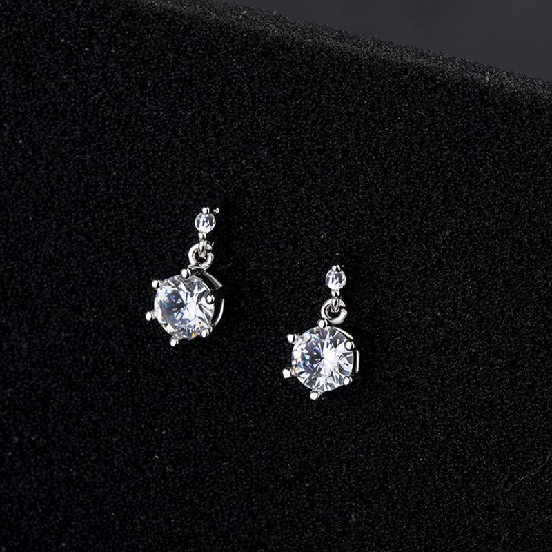 Twin Flower Earrings for Women Short Earrings Zircon Earrings Jewelry Anti-allergic