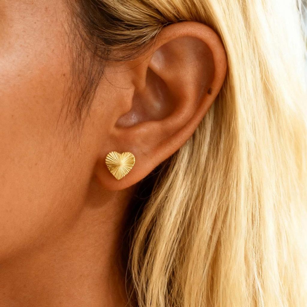 Roestvrij Staal Kleine Hartvormige Oorbellen voor Vrouwen Goudkleurig Minimalistische Stud Oorbellen, Chique Feest Sieraden Verjaardagscadeau