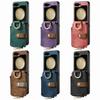 Zipper Cards Solt Purse Ring Holder Vintage Leather Wallet Case for Samsung Galaxy Z Flip 7 FE 6 5 4 5G Flip5 Bag Stand Cover