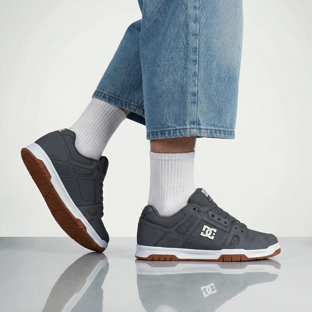 DC Shoes Stag - Herren Sneakers Skater Skate Schuhe Leder Grau 320188-2GG ORIGINAL