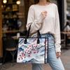 Elegant Cherry Blossom Mountain Pattern Tote Bag Fashion Portable Casual Daily Handbag for Women Outdoor Travel Shopping Use