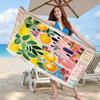 1PC Italian Lemon Print Beach Towel, Polyester Lightweight Quick Dry Towel, Versatile Beach Mat for Swimwear, Travel & Outdoor W