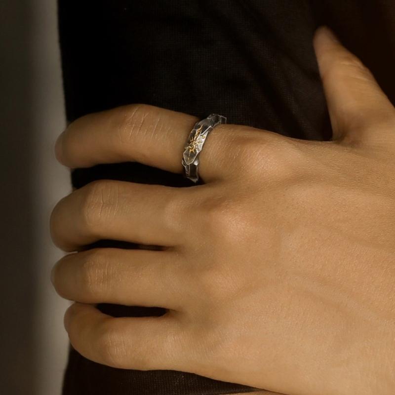 Verstellbarer Kupfer Wunschsteinring für Herren Symbol für Glück und Freude Offene Ringe Bequemer Alltagsschmuck