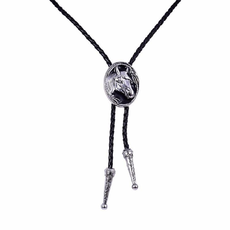 Fashion Horse Head Buckle Bolo Tie Punk Necklace Western Cowboy Shirt Necktie 1