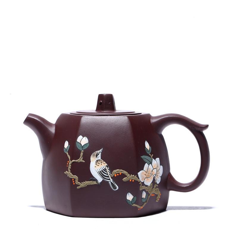 Autentyczny Yixing fioletowo-gliniany dzbanek na herbatę sześć stron kształt ręcznie robiony czajniczek kosmetyczny czajnik chińska ceremonia parzenia herbaty spersonalizowane prezenty 250ml