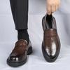 Men's leather shoes autumn new soft-soled foot cover dress business breathable heightening leather casual groom wedding shoes men