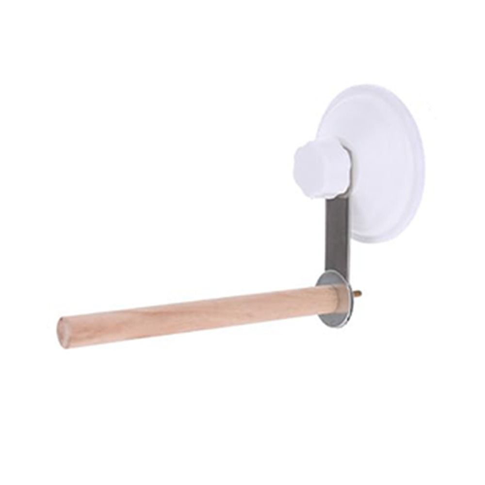 Wood Suction Cup Bird Stand Safe Teeth Grinder Bird Toy Bracket Bird Bath Perch Stand  Sun Birds