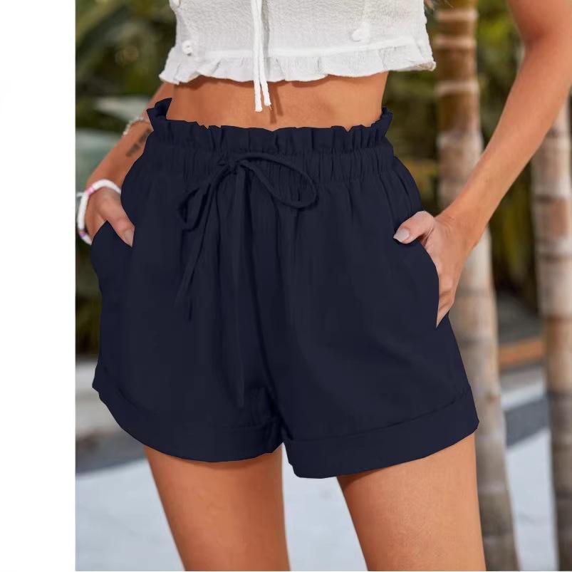 2025 Summer Women's Casual Loose Solid Color Fashion Shorts