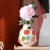 Nordisk Retro Handgjord Målad Keramisk Vas Prydnader Vardagsrum Sovrum Matsalsbord Blomsterarrangemang Dekoration Heminredning