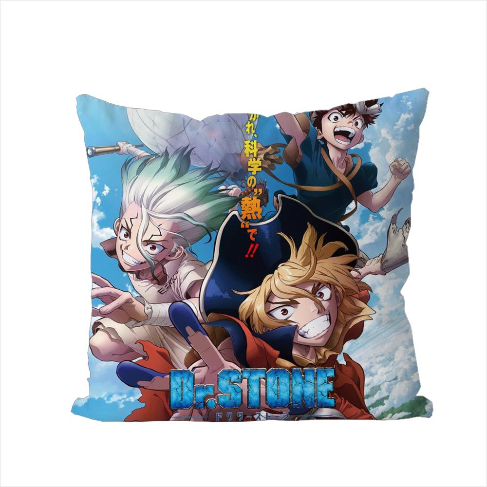 Anime DrSSTONE Kissenbezug Für Auto Sofa Dekorativ Zuhause Zweiseitiger Druck Plüsch Quadratisch Wurfkissen Kissenbezug