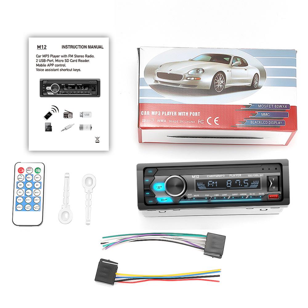 Autoradio Stereo 1DIN Lettore MP3 Bluetooth 60Wx4 Ingresso AUX TF USB Unità Principale Ricevitore