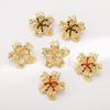 Retro Vintage Gold Flower Earrings Elegant Rhinestone Stud Earrings High Grade Women Fashion Earrings