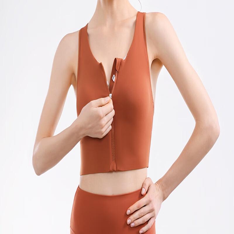 Tangjun Women's Zipper Sports Bra