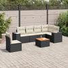 VidaXL Garden Lounge Set with Cushions 7 Pcs, Sofas and Patio Table, Outdoor Patio Furniture Set, Black Resin 3257799