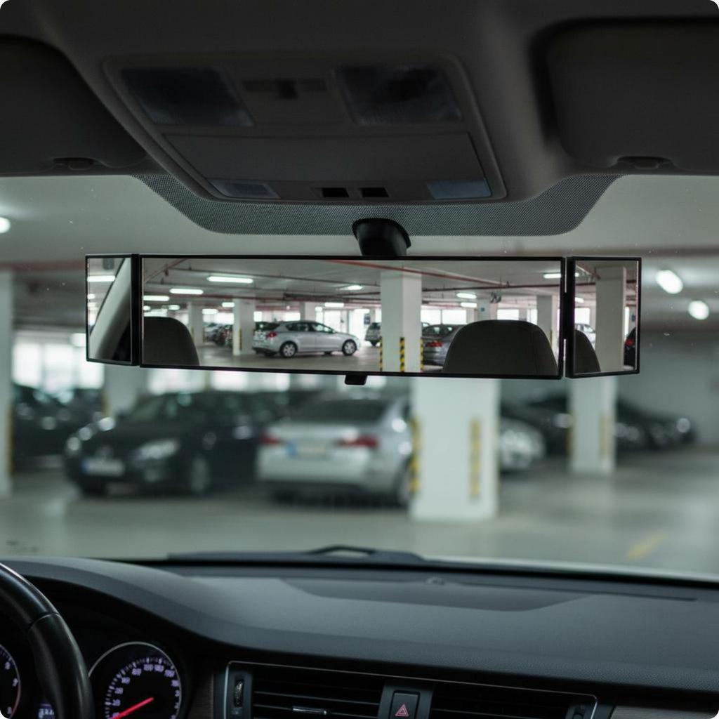 Three-Panel Vehicle Mirror Easy Installation Accessory for Driving