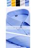 Pánska košeľa s dlhým rukávom, nežehlivá, modrá so vzorom prúžkov, 2025: Jarné a jesenné biznis oblečenie