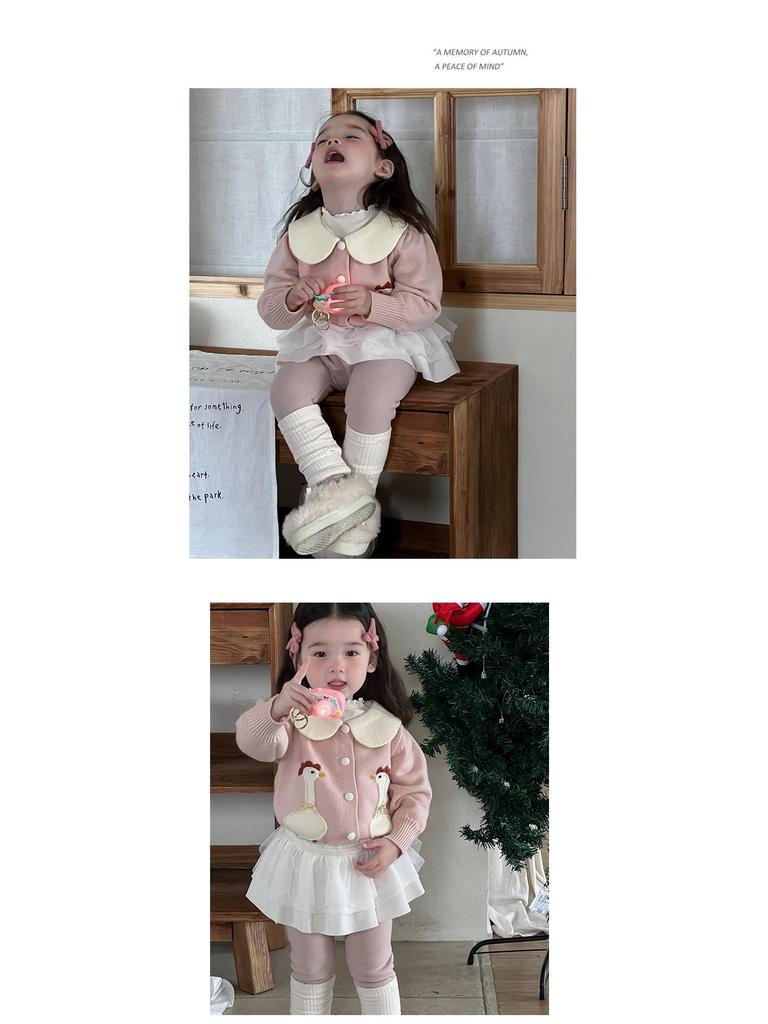 Girls' Winter Sweater and Fleece-Lined Leggings Set - Korean Style