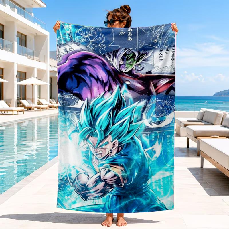 Toalla de Playa con Ilustración de Anime de Dragón, Toalla de Playa de Microfibra, Perfecta Para Piscina, Playa, Viajes, Decoración del Hogar, Regalos para Fans de Fiestas en la Playa